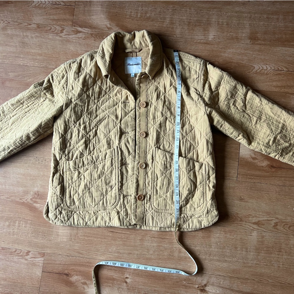 MADEWELL Women's Yellow Quilted Lightspun Cropped Shirt-Jacket